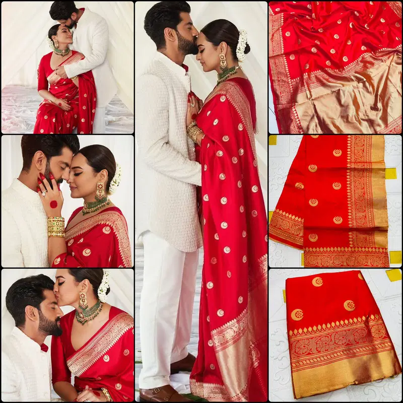 AAB Sonakshi Jacquard Border Lichi Silk Wedding Saree Suppliers In Mumbai